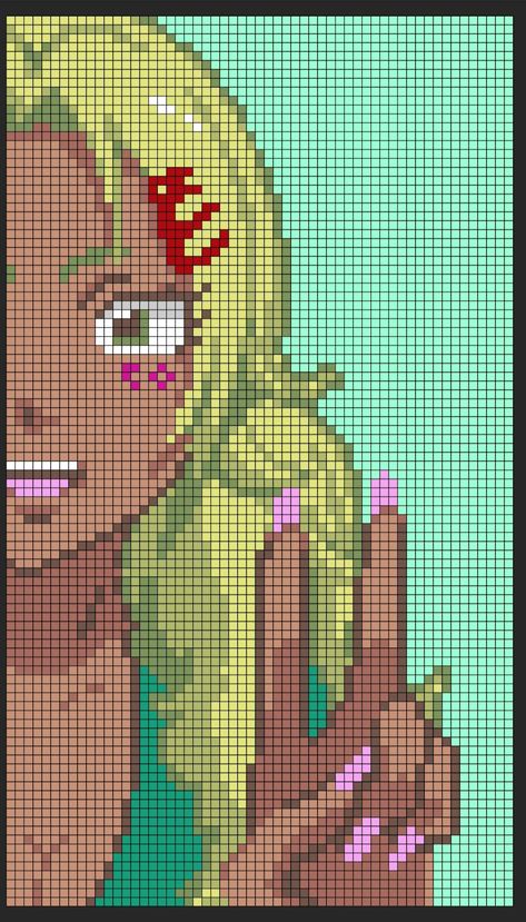 Aiura Mikoto, Saiki K, Comedy Anime, Pixel Crochet, Pixel Art Grid, Tapestry Crochet Patterns, Pixel Art Pattern, Perler Beads Designs, Alpha Pattern