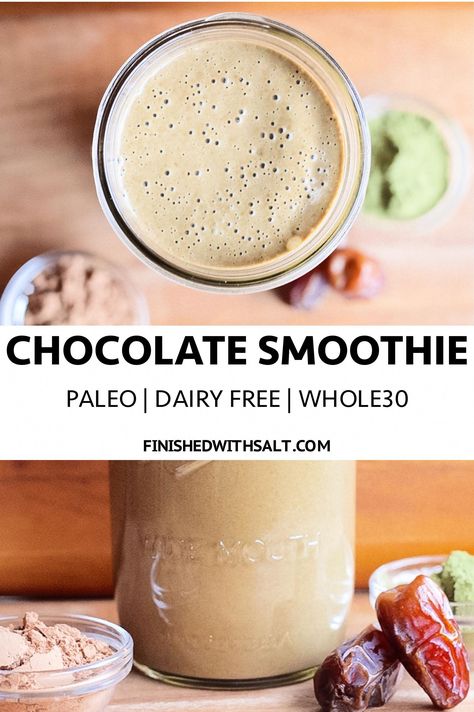 Whole30 Smoothies, Healthy Chocolate Shakes, Cafeteria Kitchen, Cookie Dough Vegan, Paleo Smoothies, Healthy Chocolate Smoothie, Bar Pictures, Whole30 Breakfast, Banana Apple Smoothie