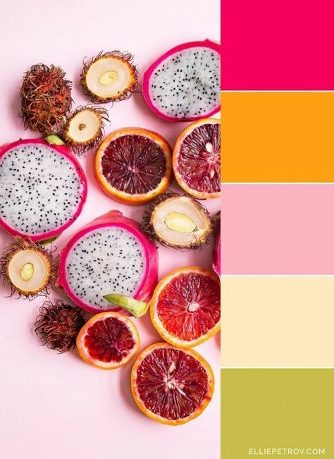 Fruit slices Color Schemes Colour Palettes, Summer Color Palette, Color Palette Bright, Color Palette Pink, Green Colour Palette, Color Palate, Color Palette Design, Color Harmony, Color Balance