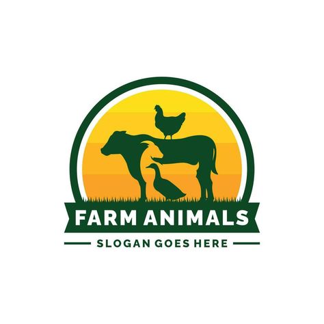 Farm animals logo design vector. Livestock logo vector Poultry Farm Logo Design Ideas, Animals Logo, Farm Logo Design, Cow Logo, Apartment Plan, Farm Logo, Poultry Farm, Pet Logo Design, 1 Logo