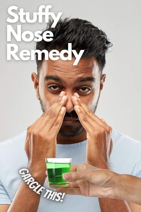 A Man with a stuffy nose about to gargle a nasal rinse for instant relief. How To Relieve Nasal Congestion, Blocked Nose Remedy, Stuffy Nose Remedy Fast, Nasal Congestion Remedies, Nasal Congestion Relief, Congestion Remedies, Stuffy Nose Remedy, Sinus Infection Remedies, Thinning Hair Remedies