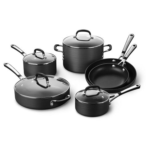 Simply Calphalon Nonstick 10 Piece Set *** Find out more about the great product at the image link. #recipes Pot And Pan Set, Best Nonstick Cookware Set, Calphalon Cookware, How To Make Caramel, Kitchen Cookware Sets, Nonstick Cookware Sets, Ceramic Cookware, Pots And Pans Sets, Stainless Steel Cookware