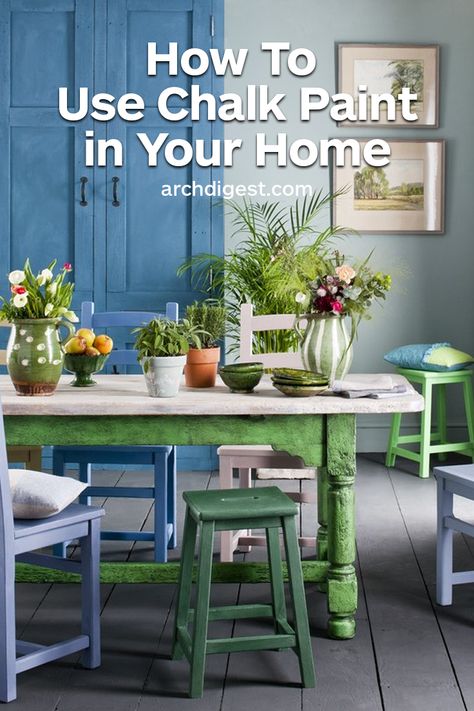 Annie Sloan, creator of Chalk Paint®, shares her tips | archdigest.com Annie Sloan Olive Painted Furniture, Annie Sloan Chalk Paint Colors Green, Anne Sloan Chalk Paint Colors Cabinets, Annie Sloan Chalk Paint Colors Duck Egg, Anne Sloan, Antibes Green, Annie Slone Chalk Paint, Dining Furniture Makeover, Painted Items