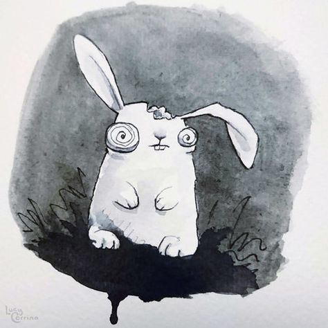 Zombie Bunny Drawing, Zombie Rabbit, Drawing Advice, Zombie Bunny, Inktober 2016, 3d Animals, Bunny Drawing, Ink Sketch, Easy Drawings