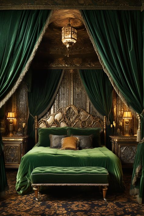 Maximalist Decor| Maximalist Decor Bedroom| Maximalist Interior Green Maximalist Bedroom, Bedroom Decor Maximalist, Maximalist Decor Bedroom, Bedroom Maximalist, Maximalist Bedroom, Bedroom Vibes, Velvet Room, Maximalist Interior, Maximalist Decor