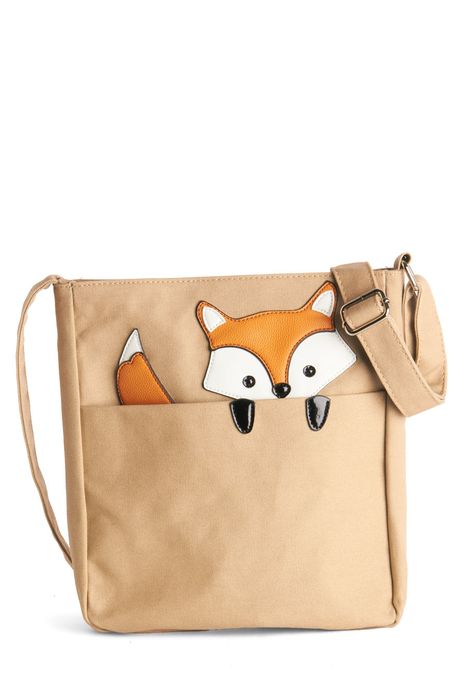 Bags & Wallets - Got One Friend in My Pocket Bag in Fox Fox Bag, One Friend, Canvas Messenger Bag, Sanya, Cute Purses, Pocket Bag, Cute Bags, Sewing Bag, Backpack Purse