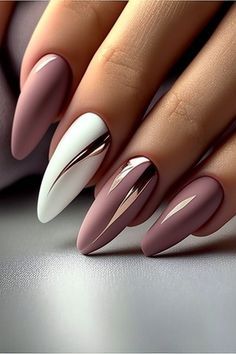 Cinnamon Nails, Copper Nails Designs, Mauve Nails, Latest Nail Designs, Fall Nail Art Designs, Nude Nail Designs, Matte Nails Design, Soft Nails, Winter Nail Designs