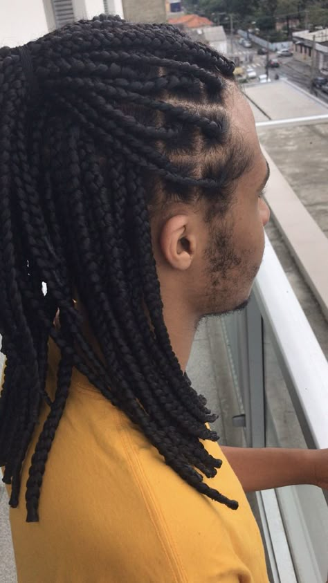 Man Braids Long Hair, Masculine Braids, Box Braids Men, Mens Twists Hairstyles, Black Hair Inspiration, Medium Hair Braids, Curly Hair Fade, Cabello Hair, Dreadlock Hairstyles For Men