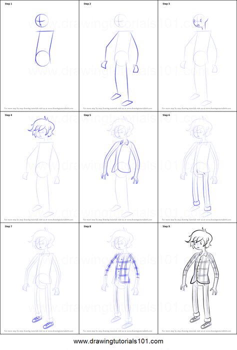 How to Draw Marshall Lee from Adventure Time Printable Drawing Sheet by DrawingTutorials101.com Adventure Time How To Draw Style, Adventure Time Reference Sheet, How To Draw Like Adventure Time, Adventure Time Pose Reference, Adventure Time Style Character, Adventure Time Style Art, Adventure Time Stencil, Adventure Time Body Reference, Adventure Time Character Sheet