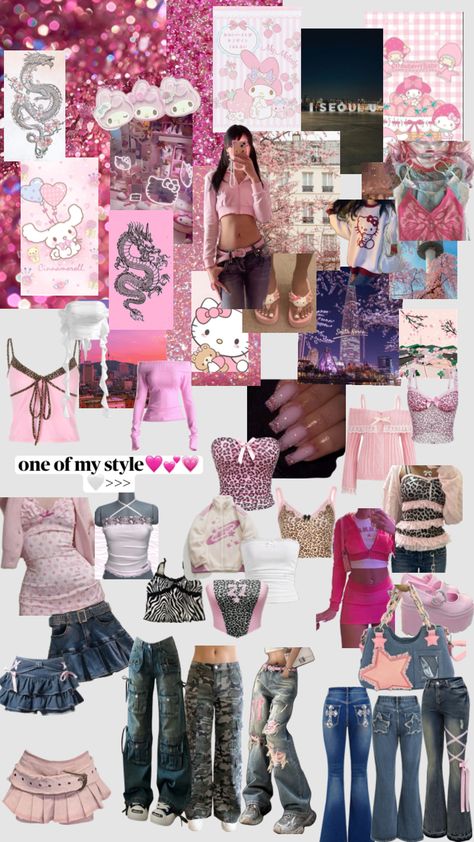 #gyaru#y2k#pink#hellokitty 💕🤍🪩 Gyaru Pink Outfit, Gyaru Pink, Denim And Pink, Gyaru Y2k, Gyaru Aesthetic, Outfits Roblox, Barbie Wardrobe, Coquette Y2k, Gyaru Fashion