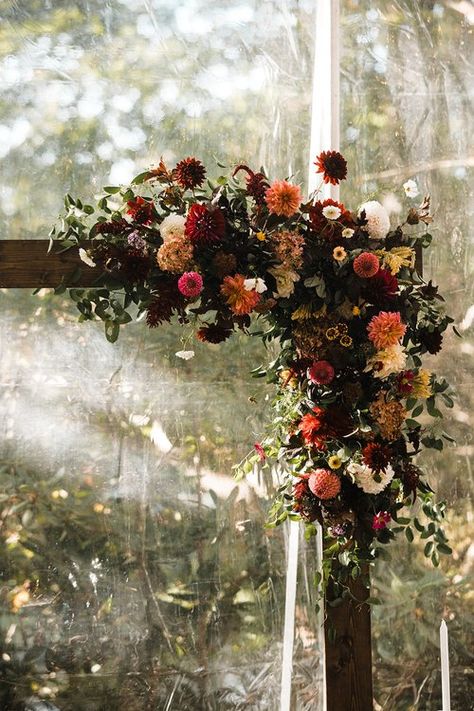 Fall Wedding Flowers — Twig Gardens Wedding Florist Fall Wildflower Wedding Arch, Autumnal Flowers Wedding, Fall Chuppah Flowers, Fall Cottagecore Wedding, Autumn Wedding Florals, Fall Wedding Arbor, Fall Wedding Floral Arrangements, Cottagecore Wedding Decor, Wedding Flower Arrangements Fall