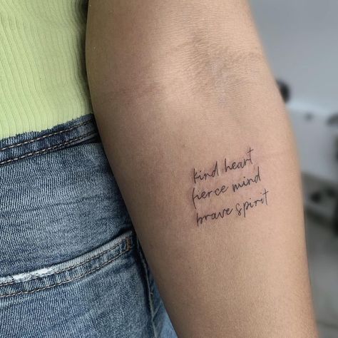 Free Your Mind Tattoo, Embrace Quotes, Forearm Tats, Brave Tattoo, Book Inspired Tattoos, Fear Tattoo, Fierce Tattoo, Enough Tattoo, Be Brave Tattoo