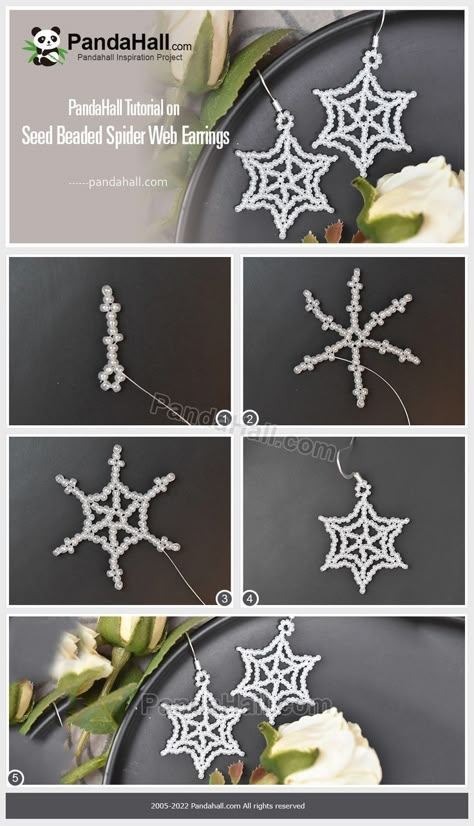 Spider Web Earrings, Halloween Beaded Jewelry, Seed Bead Crafts, Beaded Earrings Diy, Halloween Beads, Bead Charms Diy, Diy Bracelets Easy, Easy Diy Jewelry, Beaded Jewelry Tutorials