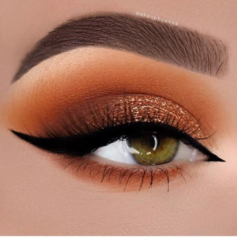 Audition Aesthetic, Eyeshadow Inspiration, Makeup Bold, Orange Eye Makeup, Eye Makeup Cut Crease, Everyday Eye Makeup, Dark Eye Makeup, Orange Eyeshadow, Bright Eye Makeup