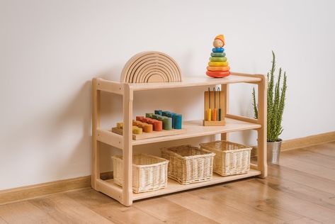 MONTESSORI Bookshelf MINI Toy SHELF, Nursery Beech Wood and Birch Plywood Bookcase Kid Room Essential Baby Registry Item - Etsy Vietnam Essential Baby Registry Items, Montessori Toy Shelf, Plywood Bookcase, Childrens Shelves, Montessori Bookshelf, Montessori Shelf, Childrens Bookcase, Ikea Kura, Baby Registry Items