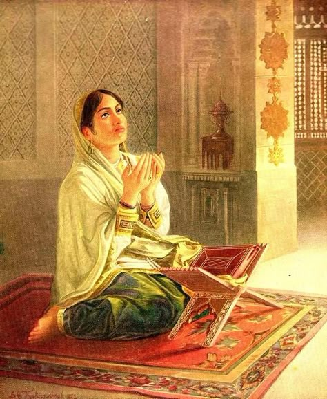 Circle of Influence Woman Praying Images, Praying Images, Woman Praying, Indian Women Painting, South Asian Art, Lovely Pictures, Inspirational Illustration, Cultural Architecture, Islamic Paintings