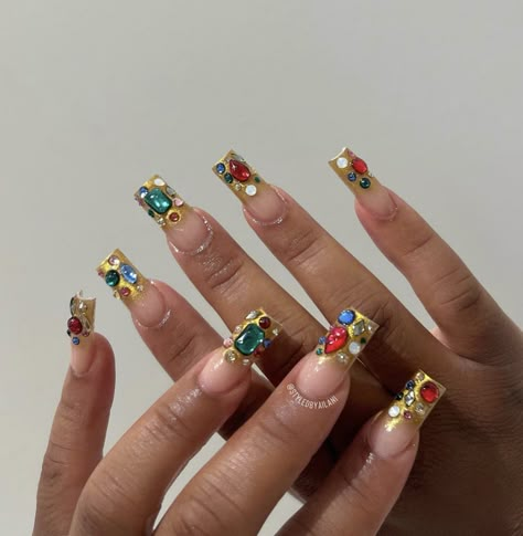 Kali Uchis Inspired Nails, Kali Uchis Nail Ideas, Junk Nail Designs, Lookbook Aesthetic, Nails Long Acrylic, Acrylic Nails Long, Nails Bling, Junk Nails, Nails Unique