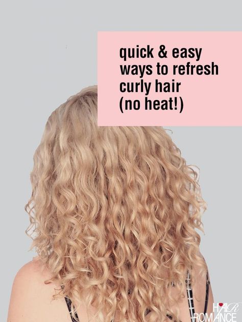 Quick and easy ways to refresh curly hair without heat - Hair Romance Hairstyles Without Heat, Washing Curly Hair, Curly Hair Without Heat, Refresh Curly Hair, Mohawk Hairstyles For Girls, Curly Mohawk Hairstyles, Curly Hair Trends, Hairstyle Tips, Hair Without Heat