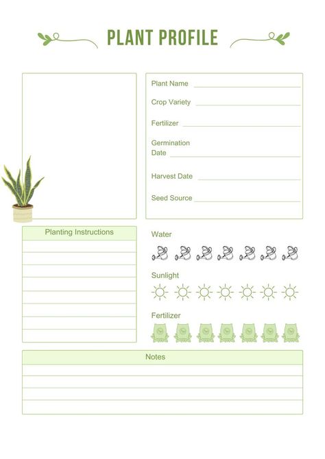 'Plant Profile Template' Part of Garden Planner Bundle PDF Plant Journal Template, Garden Journal Template, Printable Garden Planner, Plant Planner, Gardening Planner, Gardening Club, Set Realistic Goals, Passport Template, Plant Diary