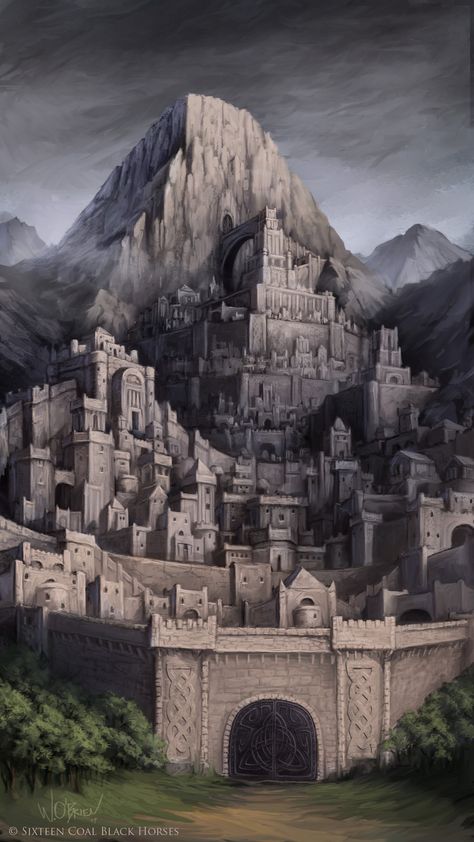 Battle Axe: Iron Fortress by WillOBrien Dwarven City, Iron Fortress, Mountain City, Rpg Map, 다크 판타지, Fantasy City, Fantasy Castle, Fantasy Setting, Fantasy Places