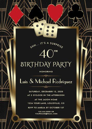 Casino Las Vegas Great 50th Birthday Invitation | Zazzle.com Las Vegas Birthday Invitations, Gatsby Birthday Invitation, Great Gatsby Birthday, Glam Art Deco, Casino Night Invitations, Gatsby Birthday, Soccer Birthday Invitation, Casino Party Invitations, Casino Birthday