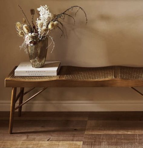 Paris Apartment Decor, Rattan Bench, Bench Entryway, Natural Furniture, Entryway Bench Storage, Rustic Coffee Tables, Living Room Bench, Zara Home, Bench Furniture