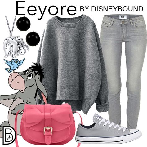 Disney Bounding Eeyore, Disney Characters Outfits, Eeyore Disneybound, Eeyore Outfit, Disneybound Outfits Casual, Pooh Disneybound, Disney Bonding, Disney Bounding Outfits, Disney Bounding Ideas