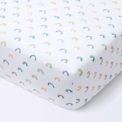 Fitted Crib Sheet Rainbows - Cloud Island™ Rainbow Nursery Theme, Island Fits, Rainbow Crib Bedding, Rainbow Themed Nursery, Nursery Designs, Crib Fitted Sheet, Baby Nursery Inspiration, Rainbow Nursery Decor