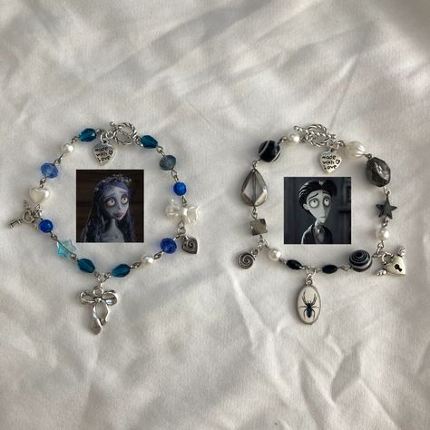 Corpse Bride Accessories, Corpse Bride Bracelet, Corpse Bride Jewelry, Charm Bracelet Aesthetic, Corpse Bride Aesthetic, Emily And Victor, Bride Corpse, Bride Aesthetic, The Corpse Bride