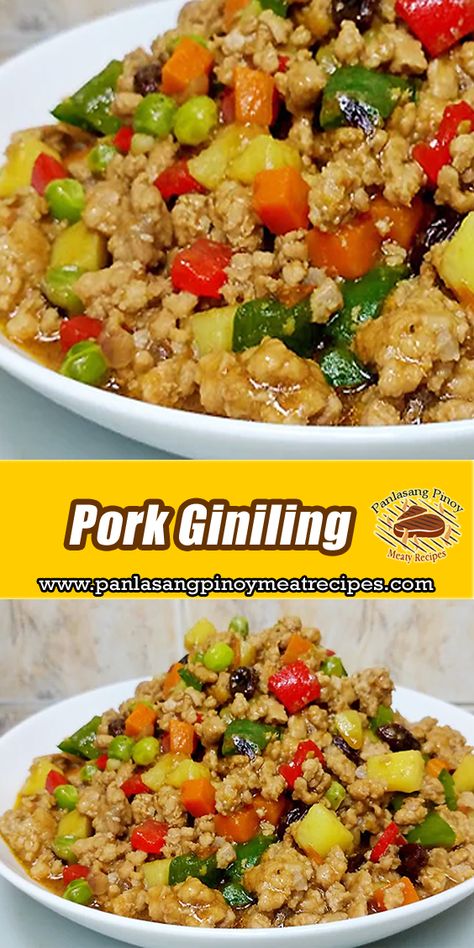 Pork Giniling, a delectable Filipino dish reminiscent of picadillo. #PorkGiniling Filipino Giniling Recipe, Pork Picadillo Recipe, Tortang Giniling Recipe, Pork Giniling Recipe Filipino Food, Giniling Recipe Filipino Food, Ground Pork Filipino Recipe, Filipino Picadillo Recipe, Picadillo Recipe Filipino, Pork Giniling Recipe