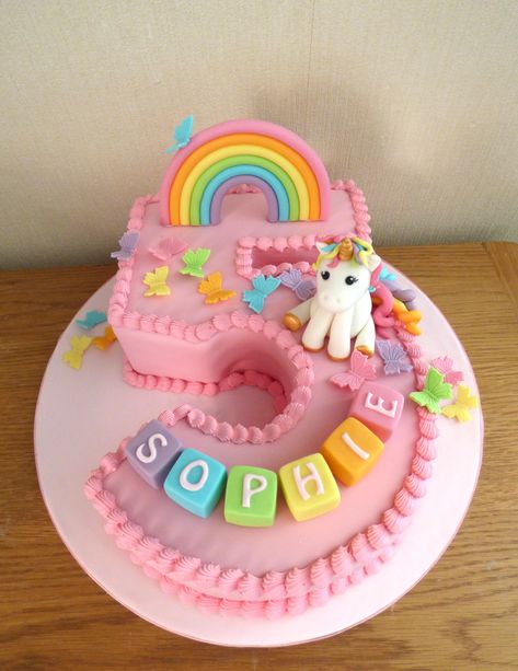 Pretty Pink Number 5 Rainbow Unicorn Birthday Cake | Susie's Cakes Rainbow Unicorn Birthday Cake, Susie Cakes, Rainbow Unicorn Cake, Butterfly Birthday Cakes, 5th Birthday Cake, Burfi Recipe, Unicorn Themed Birthday Party, Rainbow Birthday Cake, Unicorn Birthday Cake