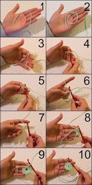 Crochet Magic Ring, Projek Mengait, Simpul Dasi, Magic Circle Crochet, Magic Ring Crochet, Ring Crochet, Crochet Rings, Crochet Stitches Guide, Beginner Crochet Tutorial