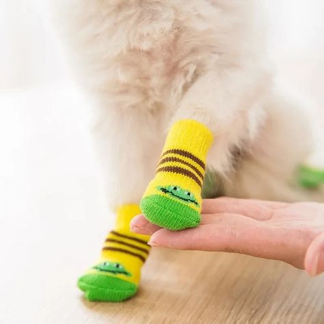 4Pcs Cute Pet Dog Socks 5.99 and FREE Shipping Tag a friend who would love this! Active link in BIO #hashtag1 #hashtag2#hashtag3 #hashtag4 #hashtag5 #hashtag6 Puppy Shoes, York Dog, Cute Pet Dog, Dogs Chihuahua, Paw Protector, Big Puppies, Cat Shoes, Knitted Cat, Puppy Paws