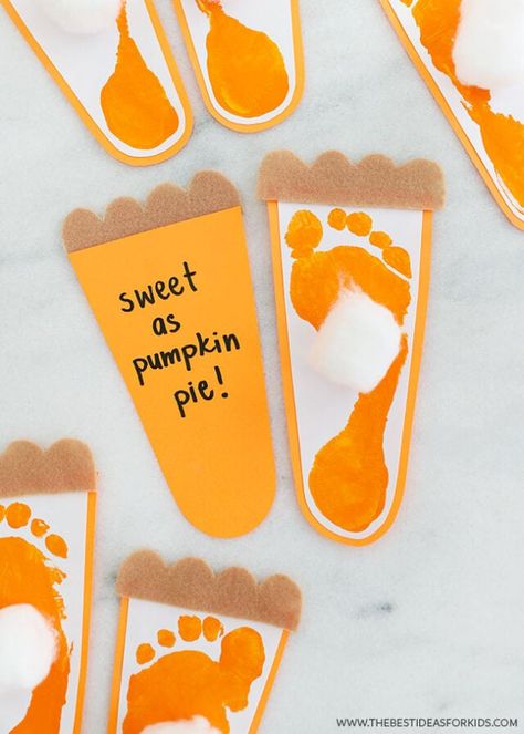 Pumpkin Pie Footprint Pumpkin Pie Crafts For Toddlers, Feet Pumpkin Craft, Pumpkin Pie Infant Craft, Pumpkin Pie Footprint Art, Pie Crafts For Kids, Sweet As Pumpkin Pie Craft Footprint, Pumpkin Pie Craft Toddler, Pumpkin Pie Craft, November Crafts For Infants