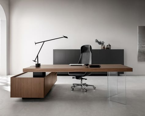 Chairman Office, Contemporary Office Desk, Wooden Office Desk, Wood Office Desk, Design Desks, Office Table Design, Modern Office Decor, Gym Room At Home, Office Workstations