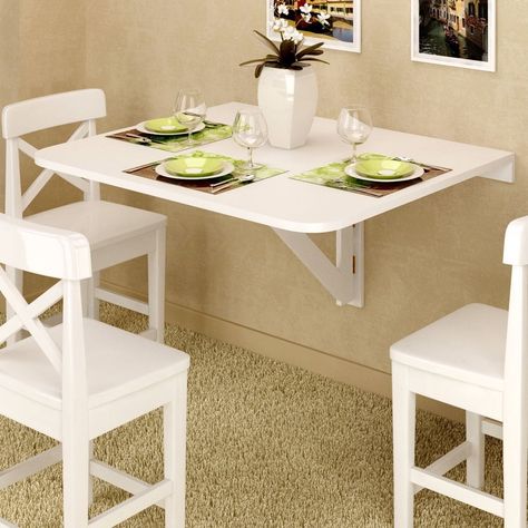 drop leaf Wall Mounted Table Kitchen, Space Saver Kitchen Table, Space Saving Dining Room, Space Saving Kitchen Table, Space Saving Dining Table, Set Meja Makan, Small Kitchen Tables, Space Saving Kitchen, Folding Walls