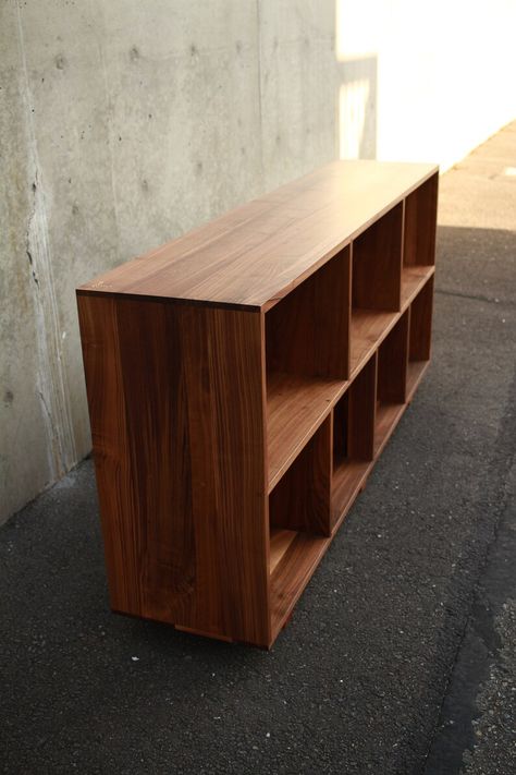 Console Table Between Bookcases, Mid Century Modern Bookshelf, Bookshelf Modern, Storage Bookcase, Bookcase With Glass Doors, Modern Bookshelf, Vinyl Storage, Record Storage, Media Wall