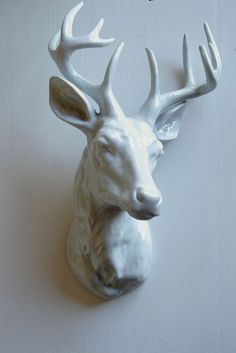 1000+ ideas about Mounted Deer Heads on Pinterest Ceramic Deer Head, Fabric Deer Head, Animal Head Decor, Deer Heads Mount, Trendy Things, Ceramic Deer, Taxidermy Decor, Deer Heads, White Deer