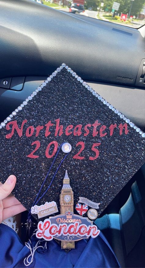 Northeastern Graduation Cap, Grad Caps, Cap Decoration, Graduation Cap Designs, Cap Ideas, Graduation Cap Decoration, Cap Decorations, Cap Designs, Hollywood Walk Of Fame Star