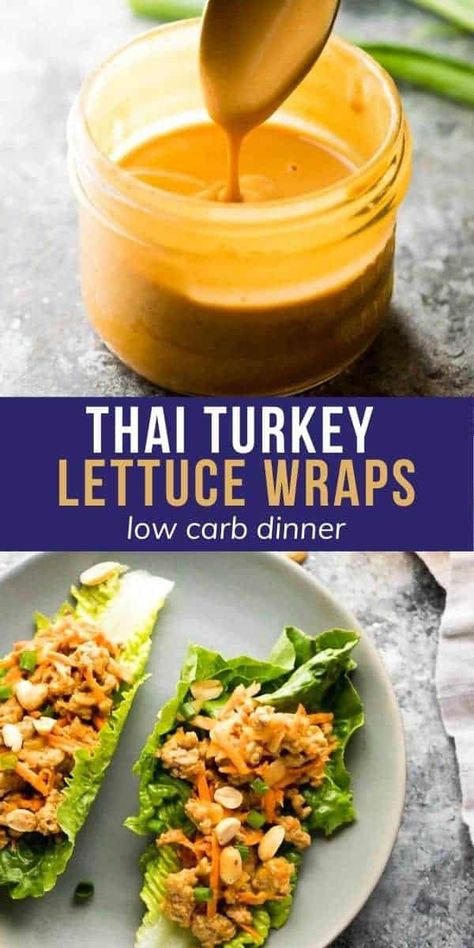 Turkey Lettuce Wraps, Spicy Peanut Sauce, Lettuce Wrap Recipes, Lunch Bowl, Prepped Lunches, Lettuce Leaves, Meal Prep Bowls, Keto Meal Prep, Cooking Turkey