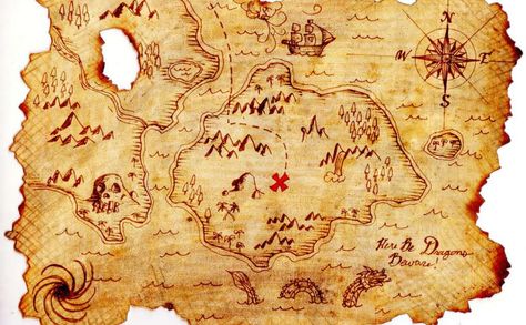 4 Real-Life Hidden Treasures You Could Still Find – Shanghai Metal Corporation Real Treasure Maps, Embroidery Map, Map Tattoos, Easy Doodle, Treasure Map, Tutorials Drawing, Metal Detecting, Easy Doodle Art, Travel Map