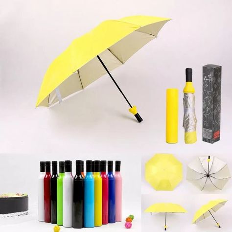 Wet Umbrella, Foldable Umbrella, Folding Umbrella, Functional Accessories, Innovation Design, Outdoor Activities, Wine Bottle, Umbrella, Wine