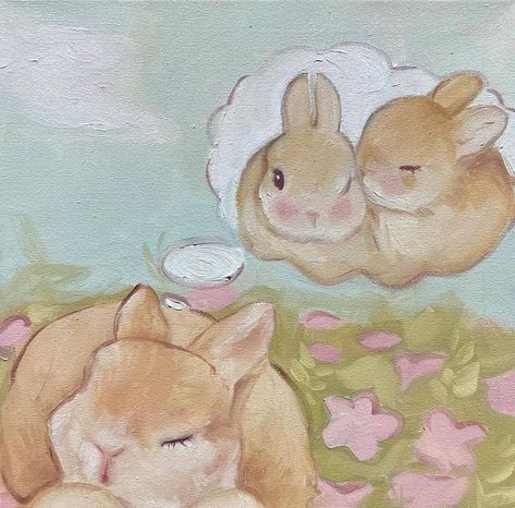 Bunny Painting, Cocoppa Wallpaper, So Me, Cute Paintings, Bunny Art, Ethereal Art, Wallpaper Iphone Cute, Cute Illustration, Pretty Pink