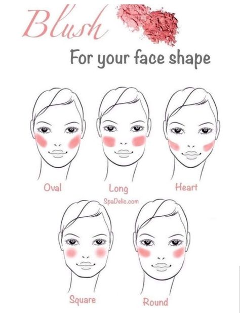 Teknik Makeup, Blush Face, Blush Application, Contouring Makeup, Different Face Shapes, Face Care Tips, Slimmer Face, How To Apply Blush, Face Makeup Tips