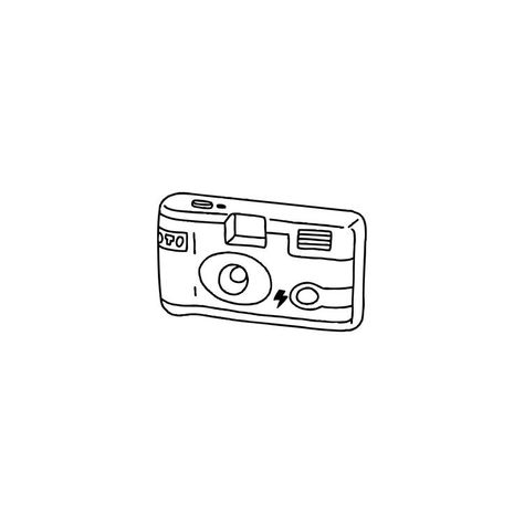 Camera Doodle, Film Illustration, Camera Tattoos, 심플한 그림, Camera Tattoo, Cute Tiny Tattoos, Aesthetic Tattoo, Minimal Tattoo, Instagram Highlight Icons