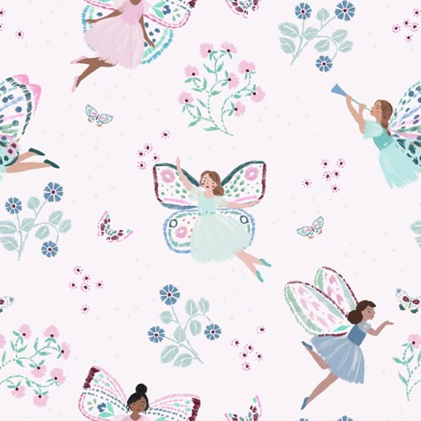 Fairy Wonderland Purple Wallpaper Repeat Pattern - Munks and Me Wallpaper Fairy Pattern, Fairy Graphic, Fairy Bedroom Wallpaper, Bedroom Wallpaper Texture, Purple Fairy Wallpaper, Butterfly Wallpaper Kids, Girl Woodland Wallpaper, Kids Bedroom Wallpaper, Fairy Wallpaper Kids Room