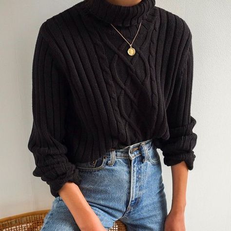 Fashionably Late, Pullover Outfit, Grunge Look, 가을 패션, Black Sweater, Fit Check, Looks Style, Clothing Ideas, Fall Winter Outfits