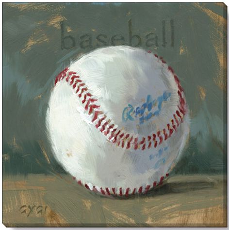 Profitez du passe-temps américain avec cette interprétation emblématique d'une balle de baseball. Cette estampe numérique sur toile de baseball est une pièce fantastique à offrir en cadeau ou à décorer la chambre de votre propre garçon. Estampe numérique sur châssis. Darren Gygi Home Collection Taille: H 5 po x l 5 po x P 1 po | Darren Gygi Home Collection «Marsh Baseball» par Darren Gygi, reproduction d'art sur toile tendue Sports Watercolor, Darren Gygi, Baseball Canvas, Baseball Bedroom, Baseball Wall Art, Sports Painting, Baseball Wall, Baseball Quotes, Sport Canvas