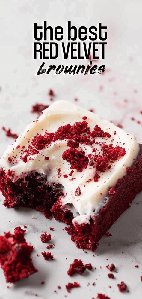 Red Velvet Brownies [55 Minutes] – Chasety Red Velvet Brownies Recipe, Cocoa Powder Brownies, Velvet Brownies, Red Velvet Brownies, Creamy Frosting, Pumpkin French Toast, Vanilla Buttercream Frosting, White Frosting, Elegant Desserts