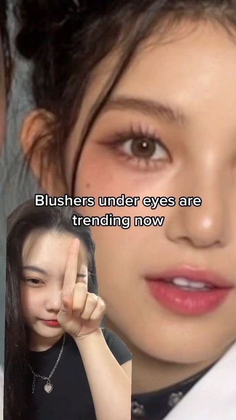 Blush Under Eyes, Blush Application, Pop Makeup, Full Face Makeup Tutorial, Under Eye Makeup, Chinese Makeup, Makeup Inspired, Newjeans Danielle, Korean Eye Makeup